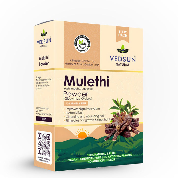 Mulethi Powder by Vedsun – 100% Natural Licorice Root Powder for Skin, Hair & Health