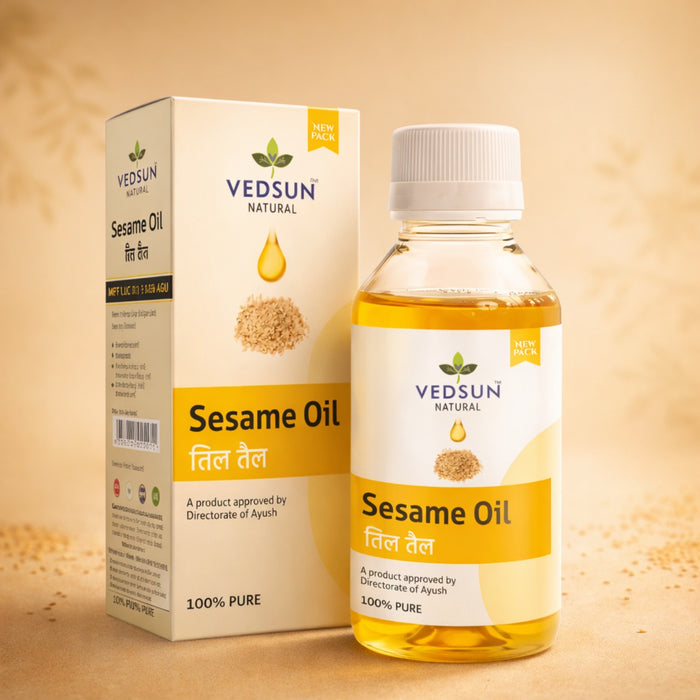 Sesame Oil by Vedsun – 100% Pure Til Oil for Hair Growth, Skin Care & Massage Therapy