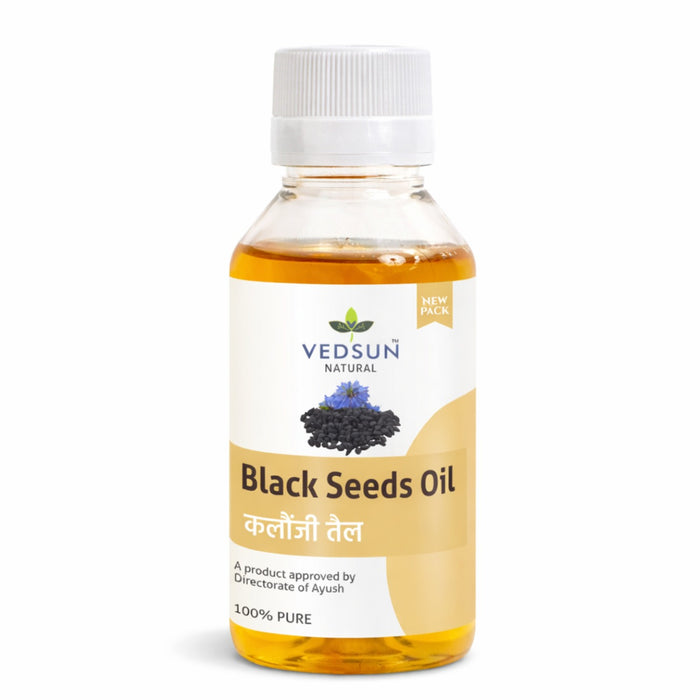 Black Seed Oil by Vedsun – 100% Pure Kalonji Oil for Hair Fall Control, Skin & Wellness