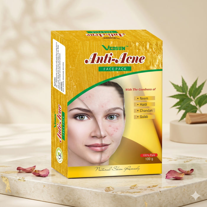 Vedsun Anti Acne Face Pack – Natural Neem, Turmeric & Sandalwood Face Pack for Acne & Oil Control