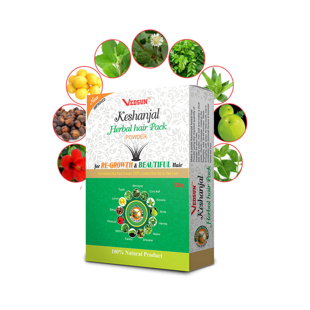 Keshanjal Herbal Hair Pack Powder For Long and Strong Hairs