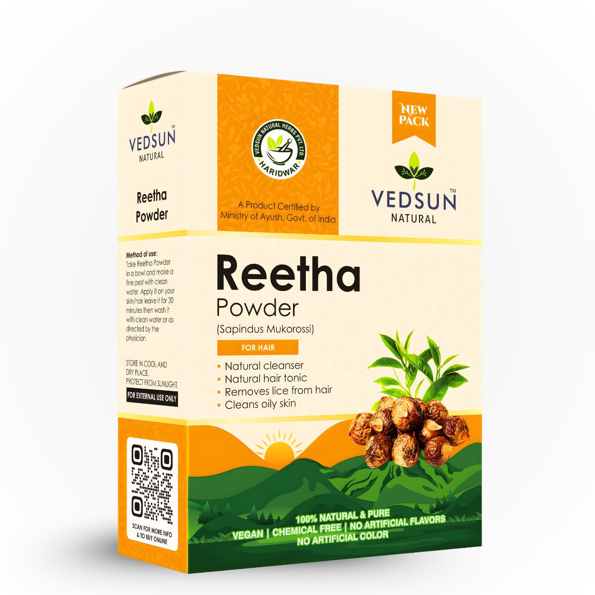 Reetha Powder – Pure Soapnut for Hair Wash, Dandruff Control & Scalp Health