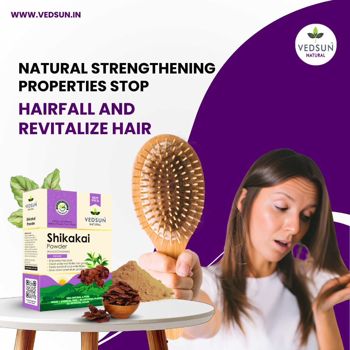 Shikakai Powder – Ayurvedic Hair Cleanser for Strong & Healthy Hair