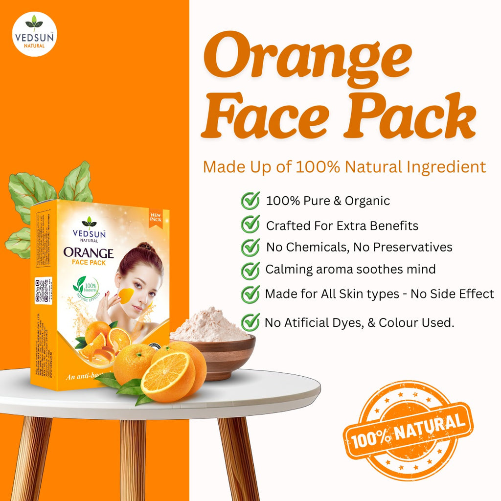 Orange Face Pack – Orange Peel Powder for Acne, Oil Control & Skin Glow