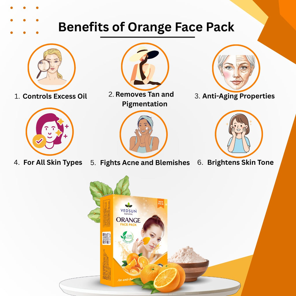 Orange Face Pack – Orange Peel Powder for Acne, Oil Control & Skin Glow