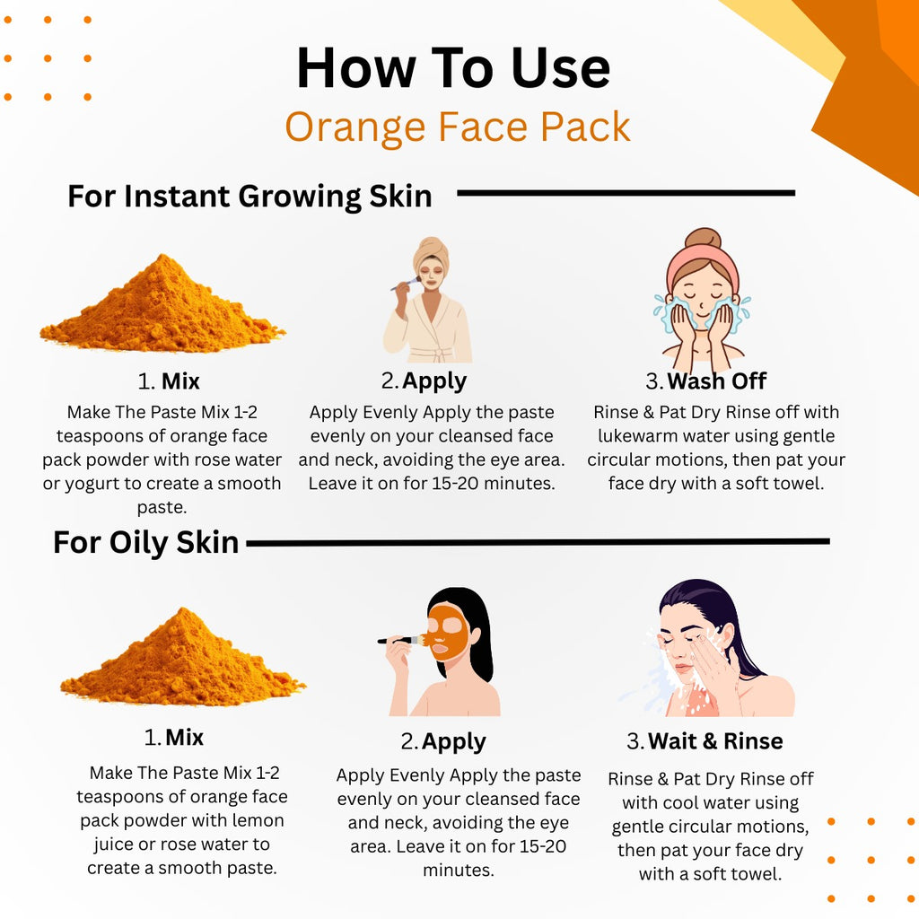 Orange Face Pack – Orange Peel Powder for Acne, Oil Control & Skin Glow