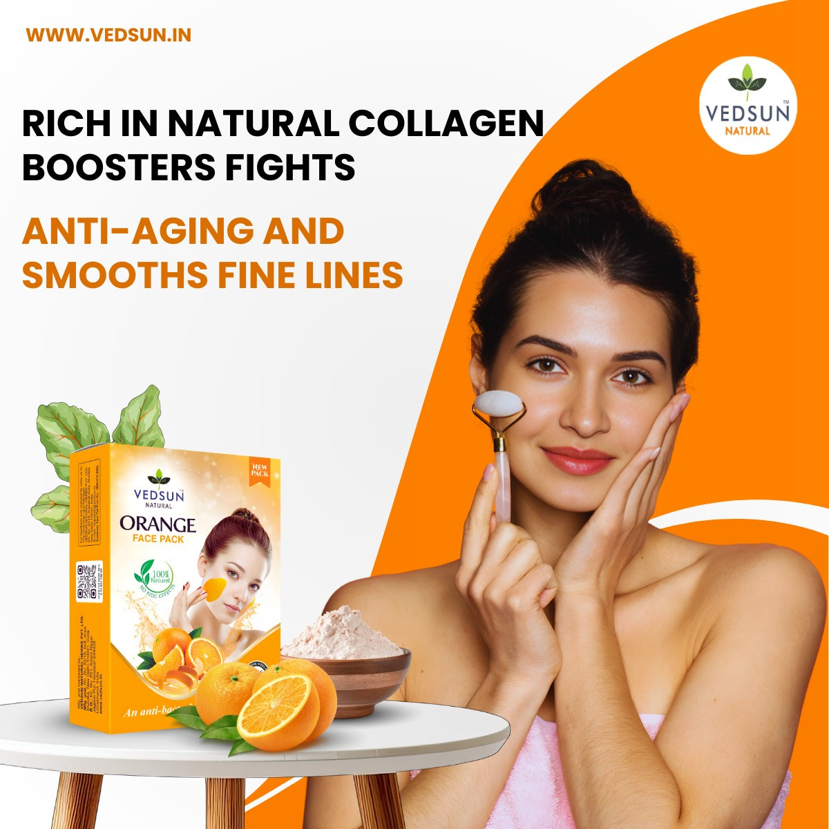 Orange Face Pack – Orange Peel Powder for Acne, Oil Control & Skin Glow