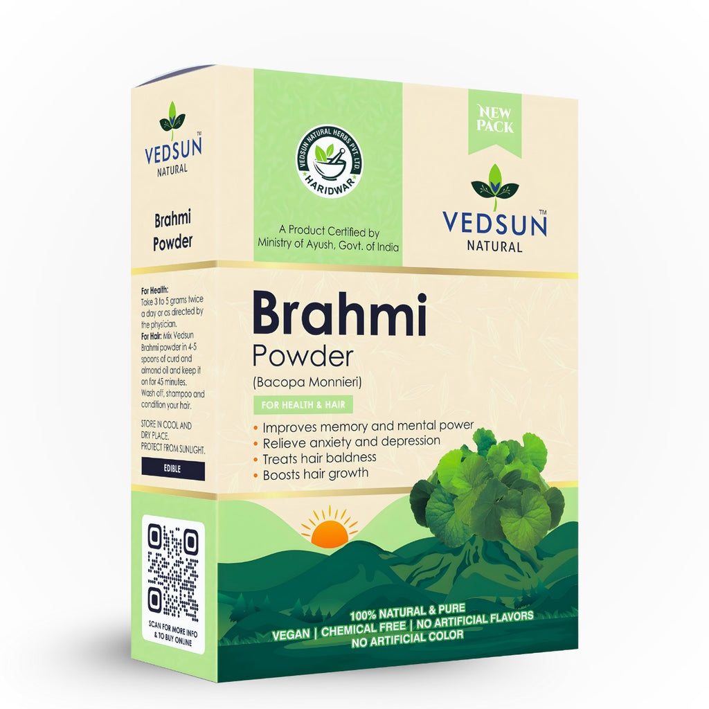 Vedsun Brahmi Powder 100gm  – 100% Pure Ayurvedic Herb for Memory, Focus & Mental Wellness