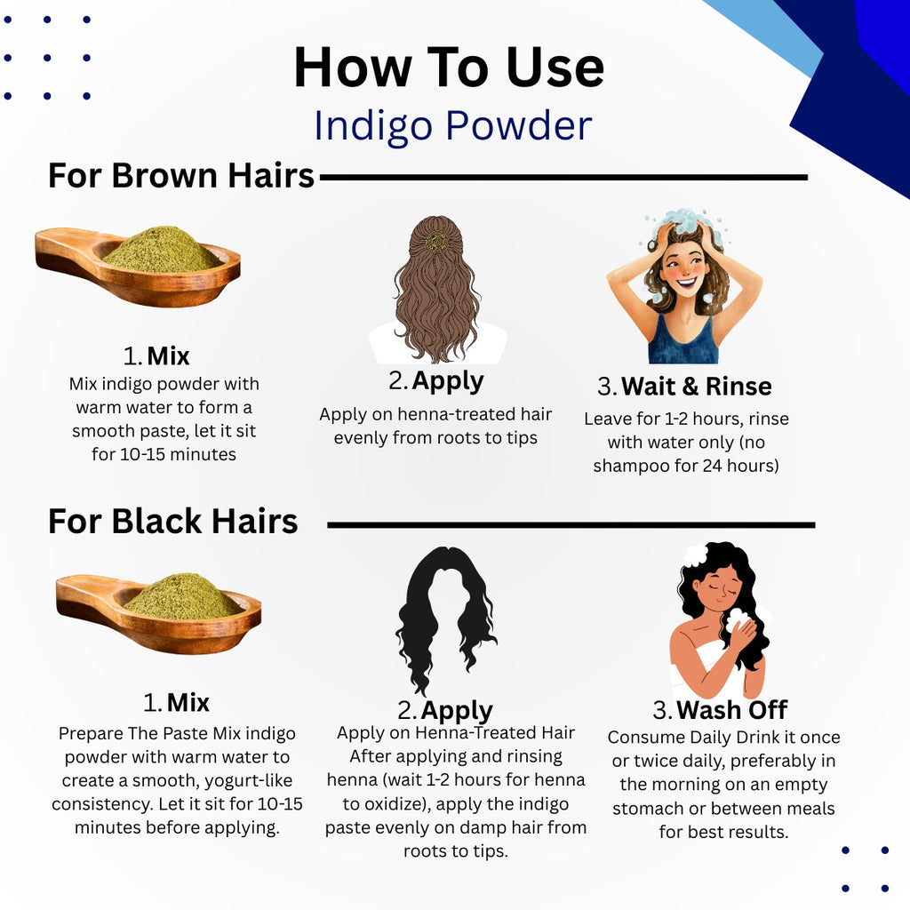 Indigo Powder – Pure Natural Hair Color for Black & Dark Brown Shades