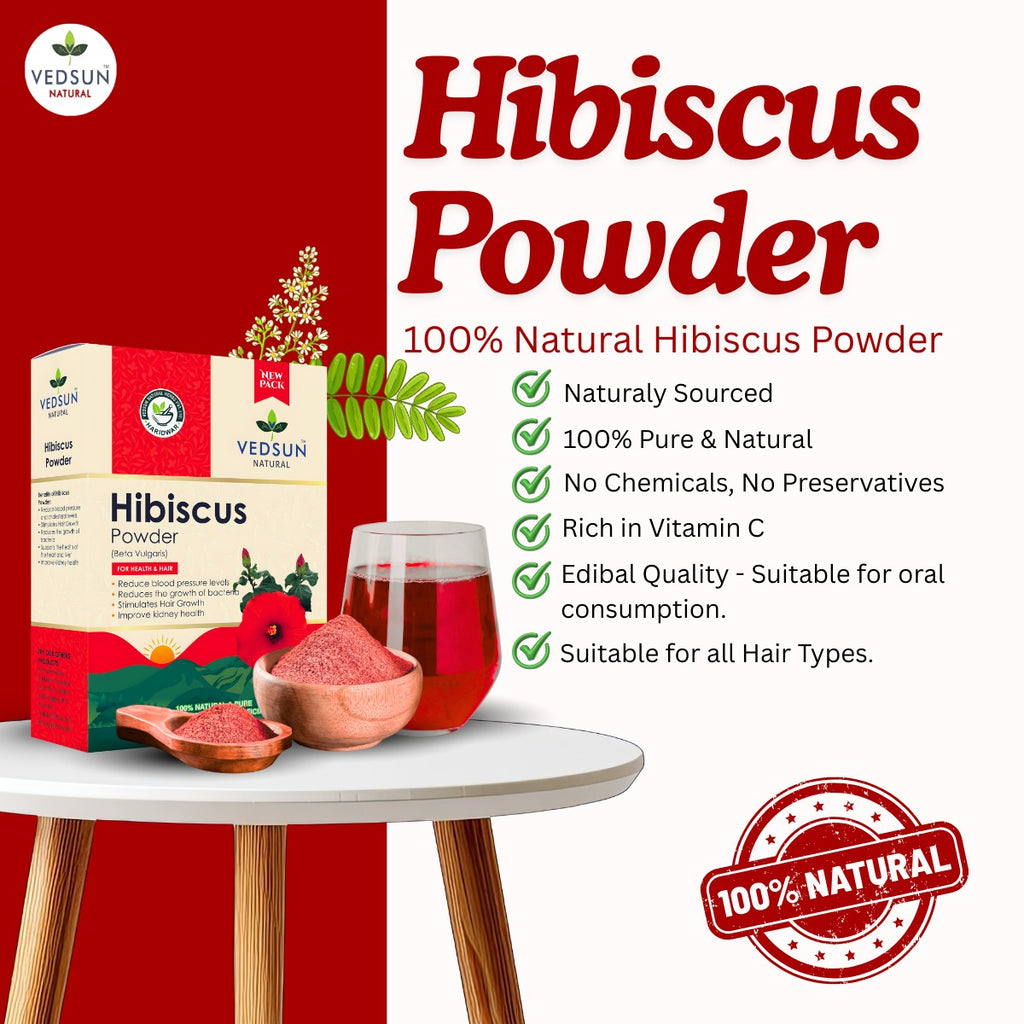 Hibiscus Powder by Vedsun – 100% Natural Powder for Hair Growth, Shine & Hair Strength
