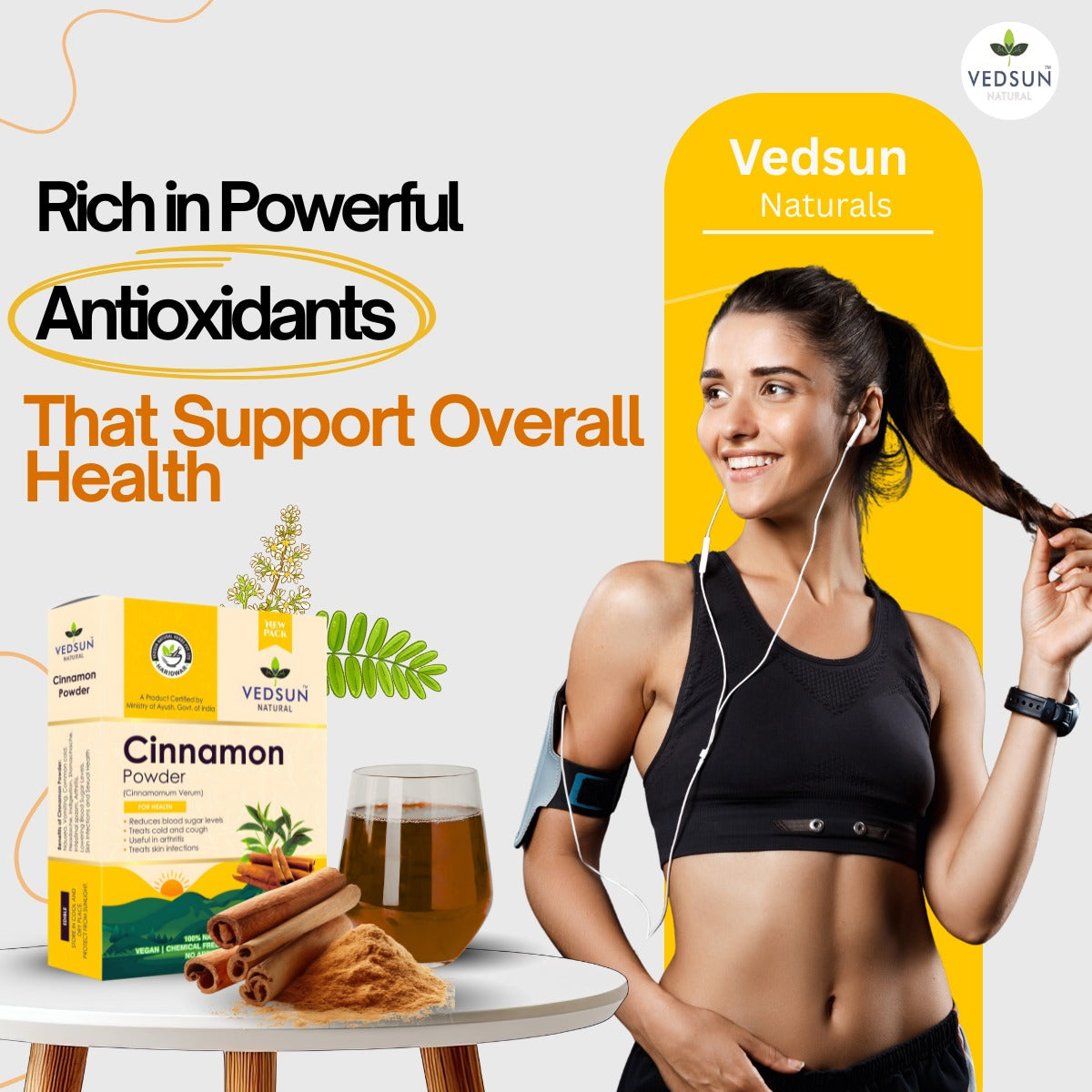 Cinnamon Powder by Vedsun – Natural Dalchini Powder for Health, Skin & Wellness