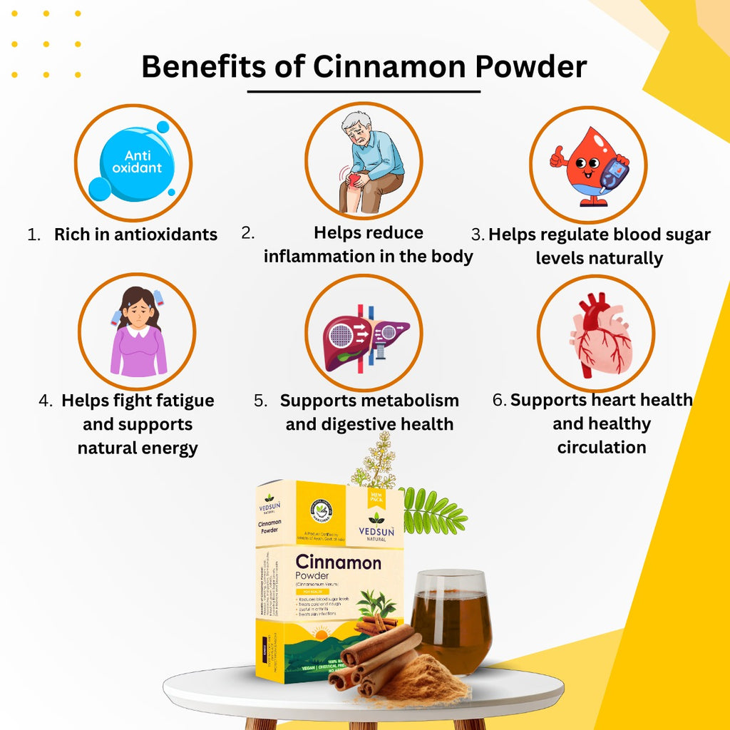 Cinnamon Powder by Vedsun – Natural Dalchini Powder for Health, Skin & Wellness
