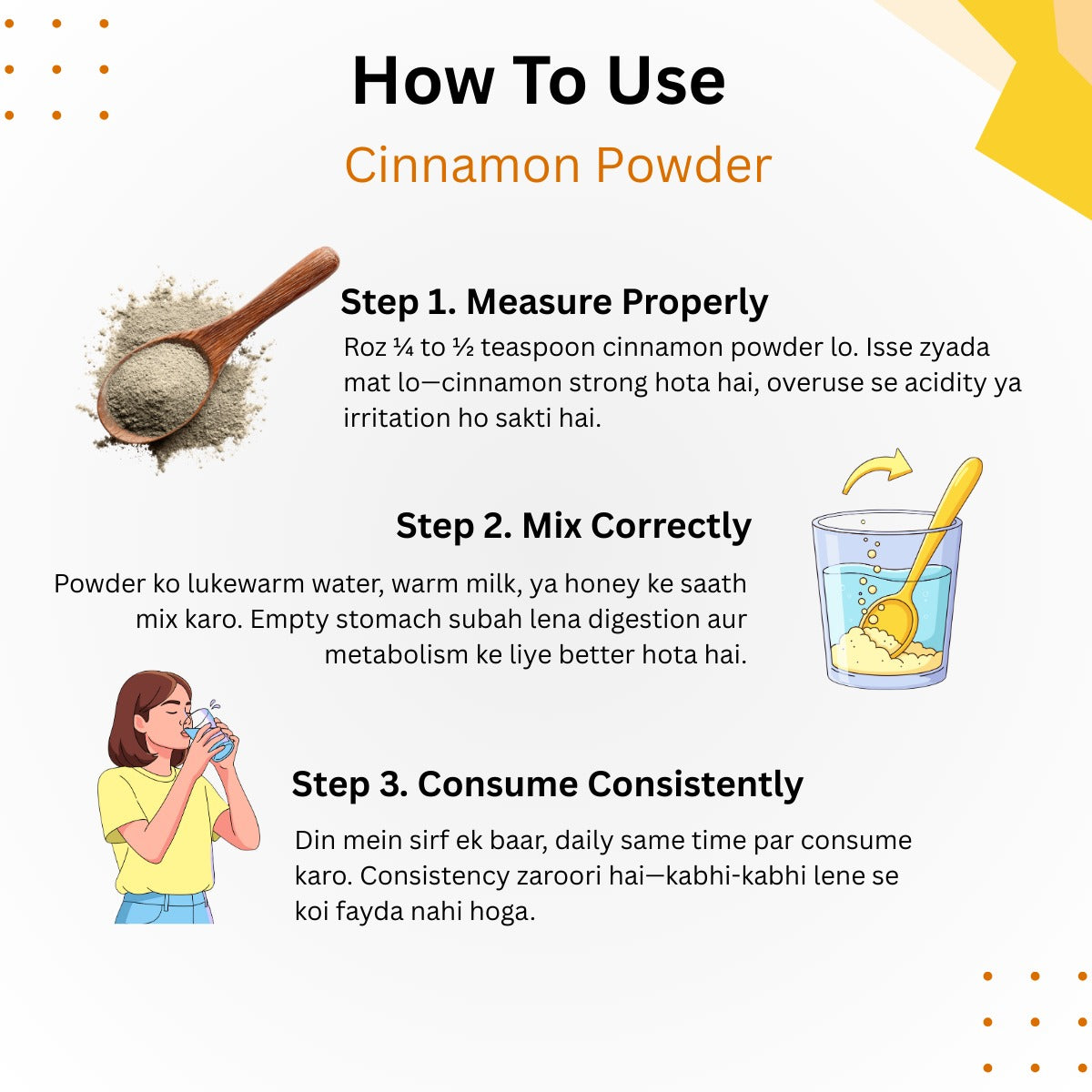 Cinnamon Powder by Vedsun – Natural Dalchini Powder for Health, Skin & Wellness
