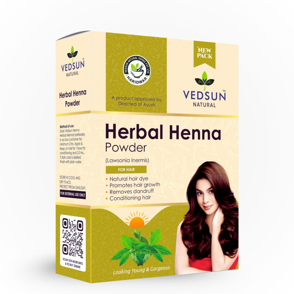 Henna Powder by Vedsun – 100% Natural Hair Dye for Grey Coverage & Healthy Hair