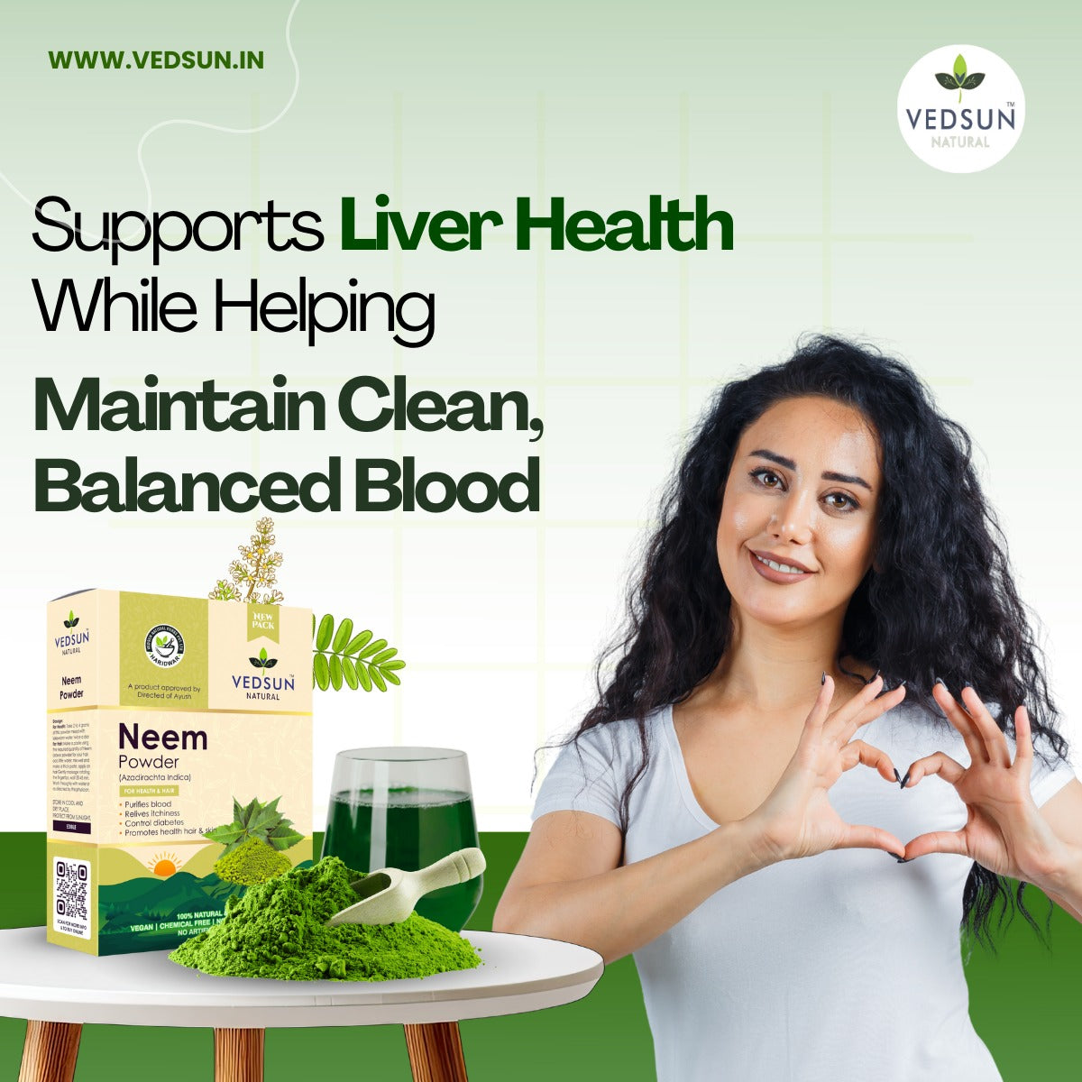 Neem Powder – 100% Pure Neem Leaf for Hair Care, Dandruff & Skin Health