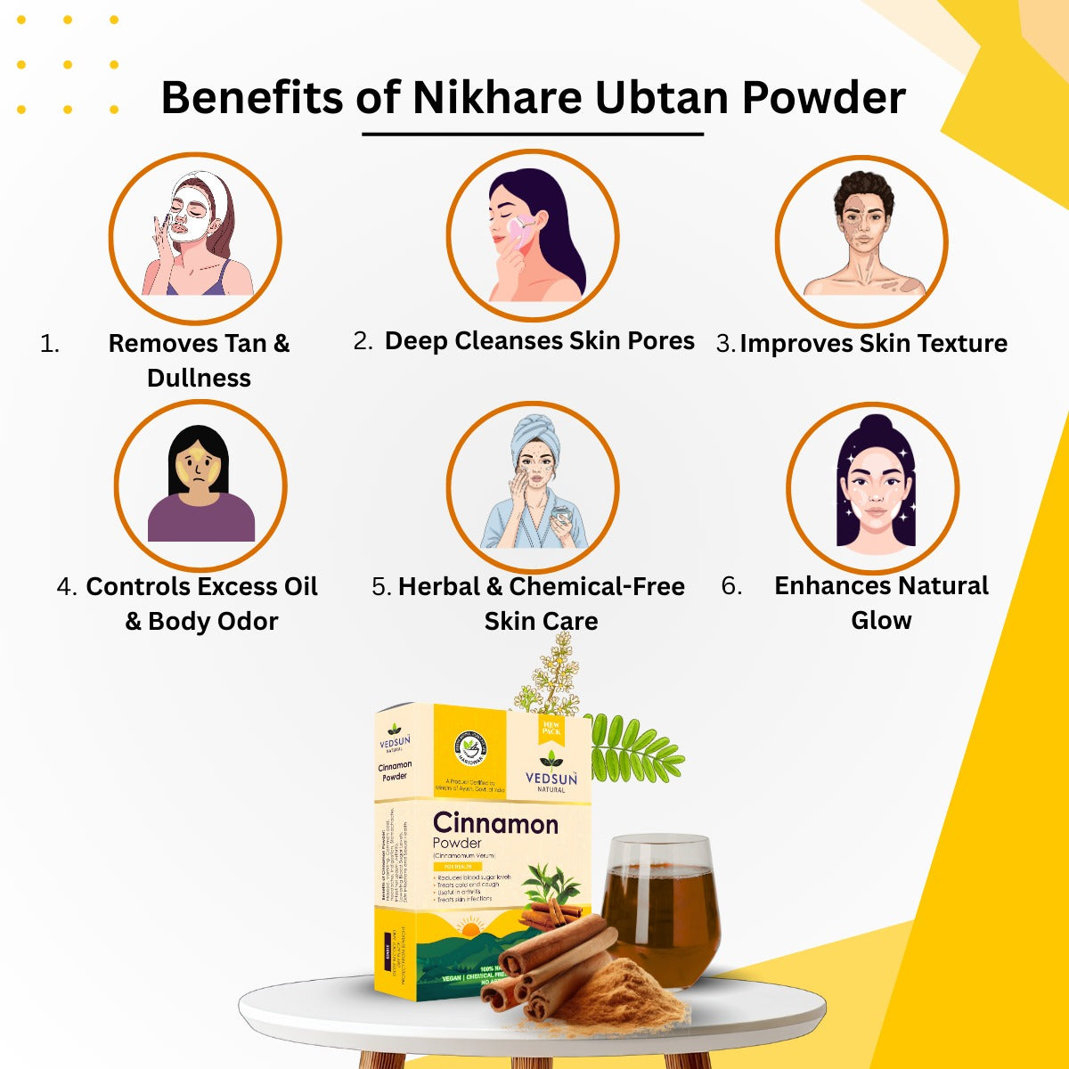 Vedsun Nikhare Ubtan Powder – Natural Ubtan for Glowing Skin & Tan Removal