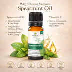 Spearmint Oil by Vedsun – 100% Pure Essential Oil for Hormonal Health, Acne & Digestion
