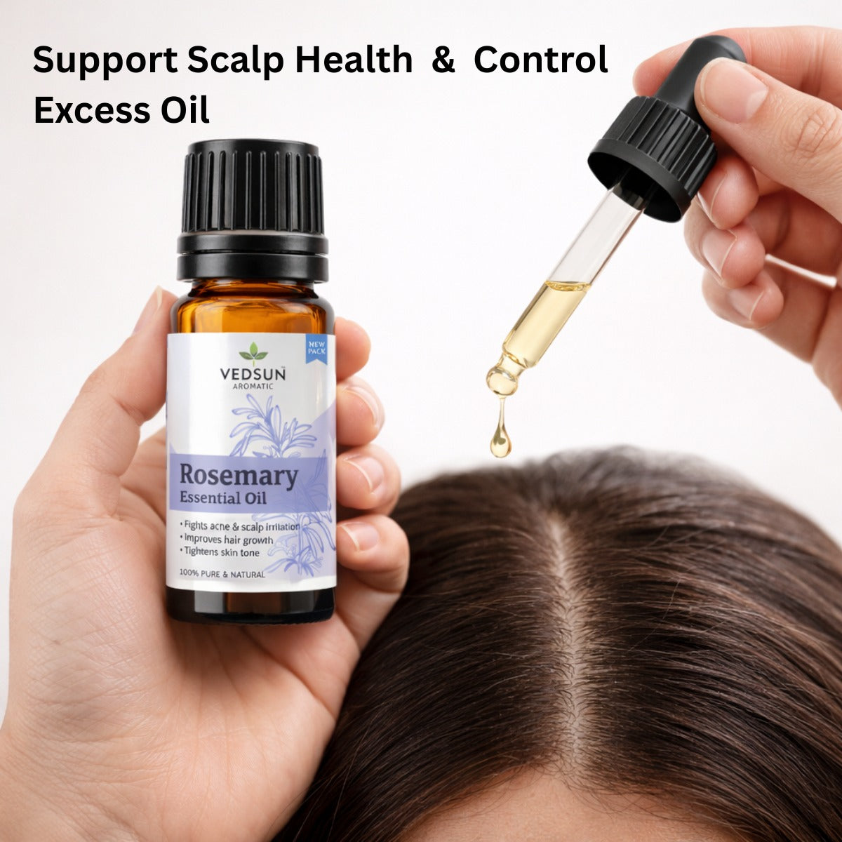 Rosemary Oil by Vedsun – 100% Pure Essential Oil for Hair Growth, Dandruff & Scalp Care