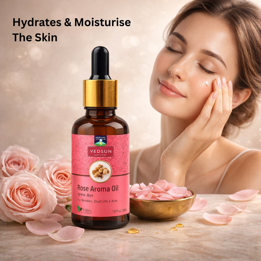 Rose Aroma Oil – 100% Pure Natural Essential Oil for Relaxation, Mood Uplift & Aromatherapy