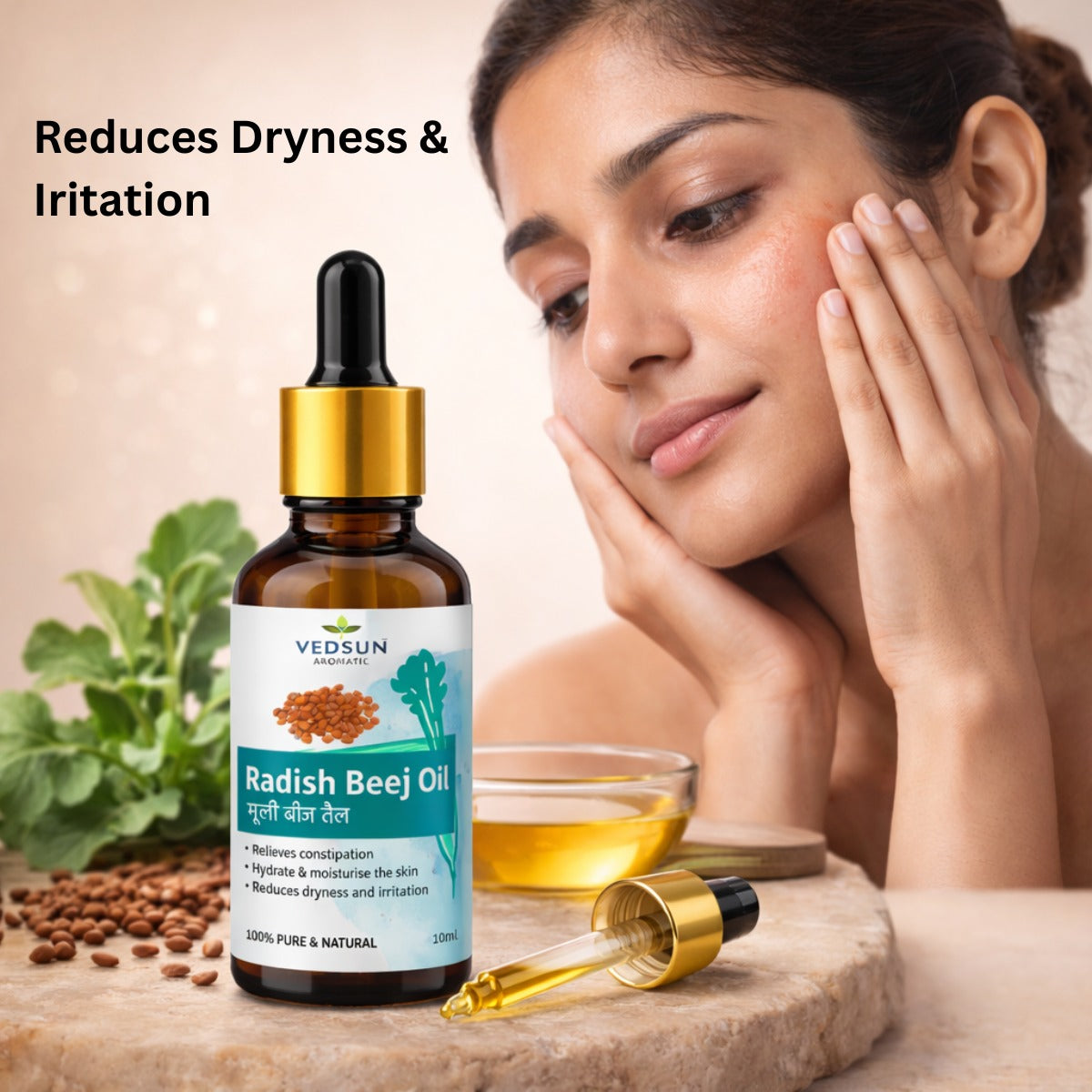 Radish Seed Oil by Vedsun – 100% Pure Mooli Beej Oil for Hair Growth, Hair Fall & Dandruff Control