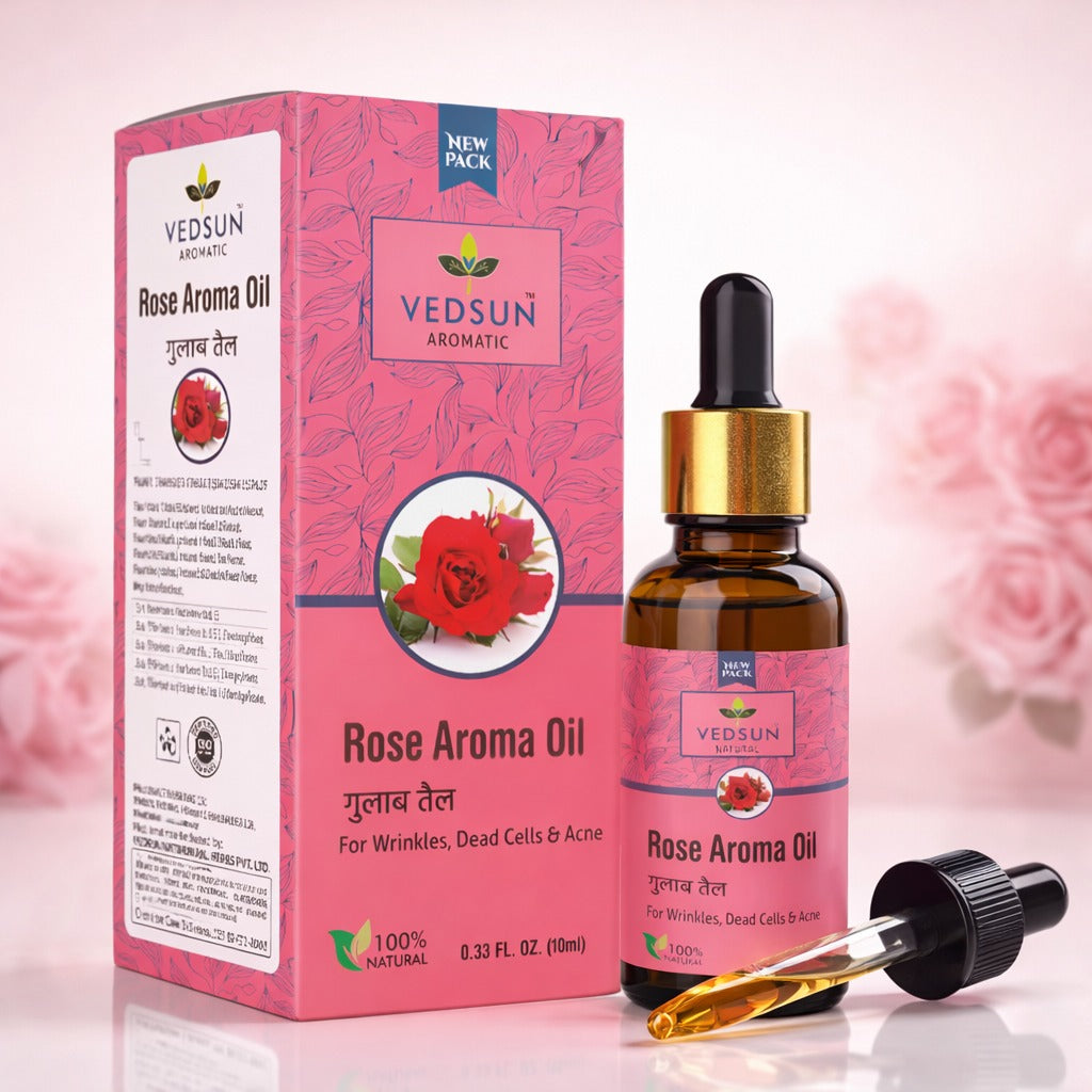 Rose Aroma Oil – 100% Pure Natural Essential Oil for Relaxation, Mood Uplift & Aromatherapy