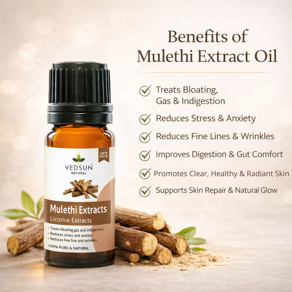 Mulethi Oil by Vedsun – 100% Pure Licorice Extract Oil for Skin Glow & Hair Care