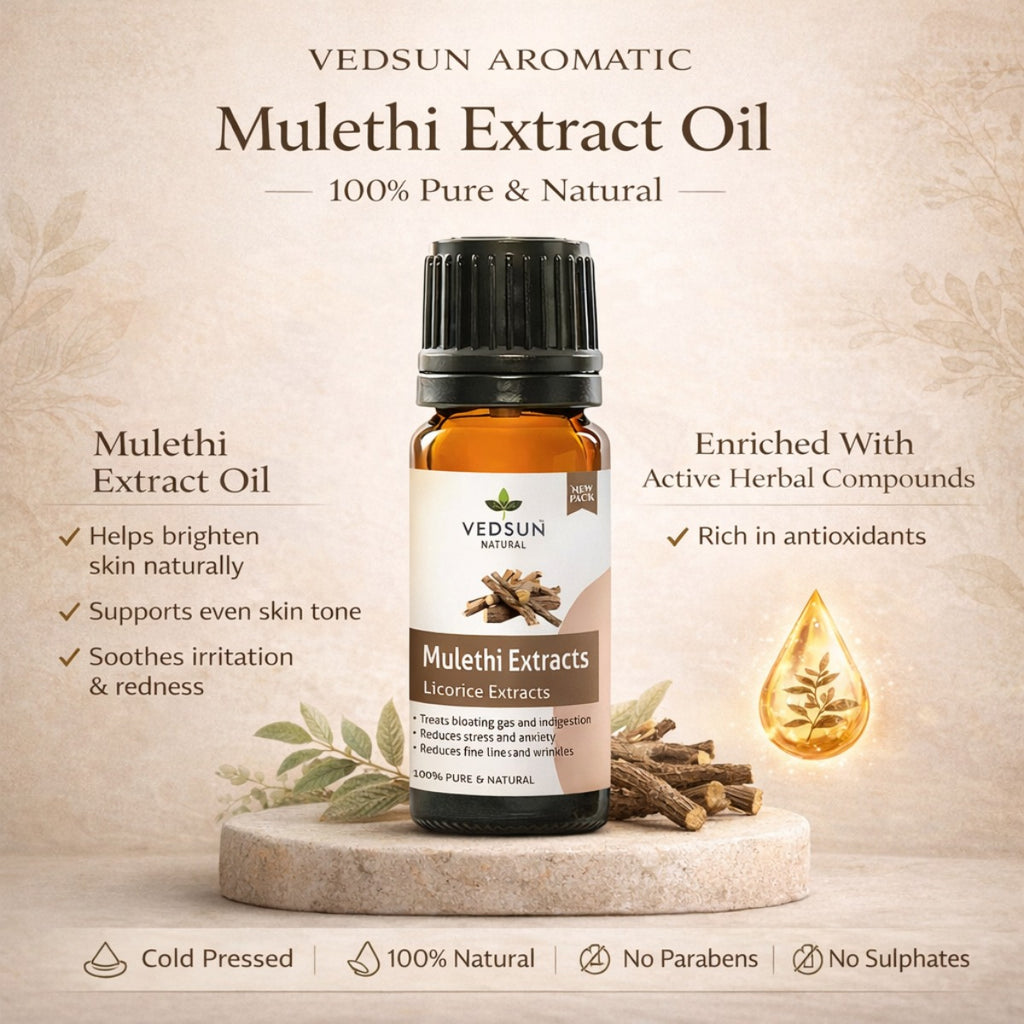 Mulethi Oil by Vedsun – 100% Pure Licorice Extract Oil for Skin Glow & Hair Care