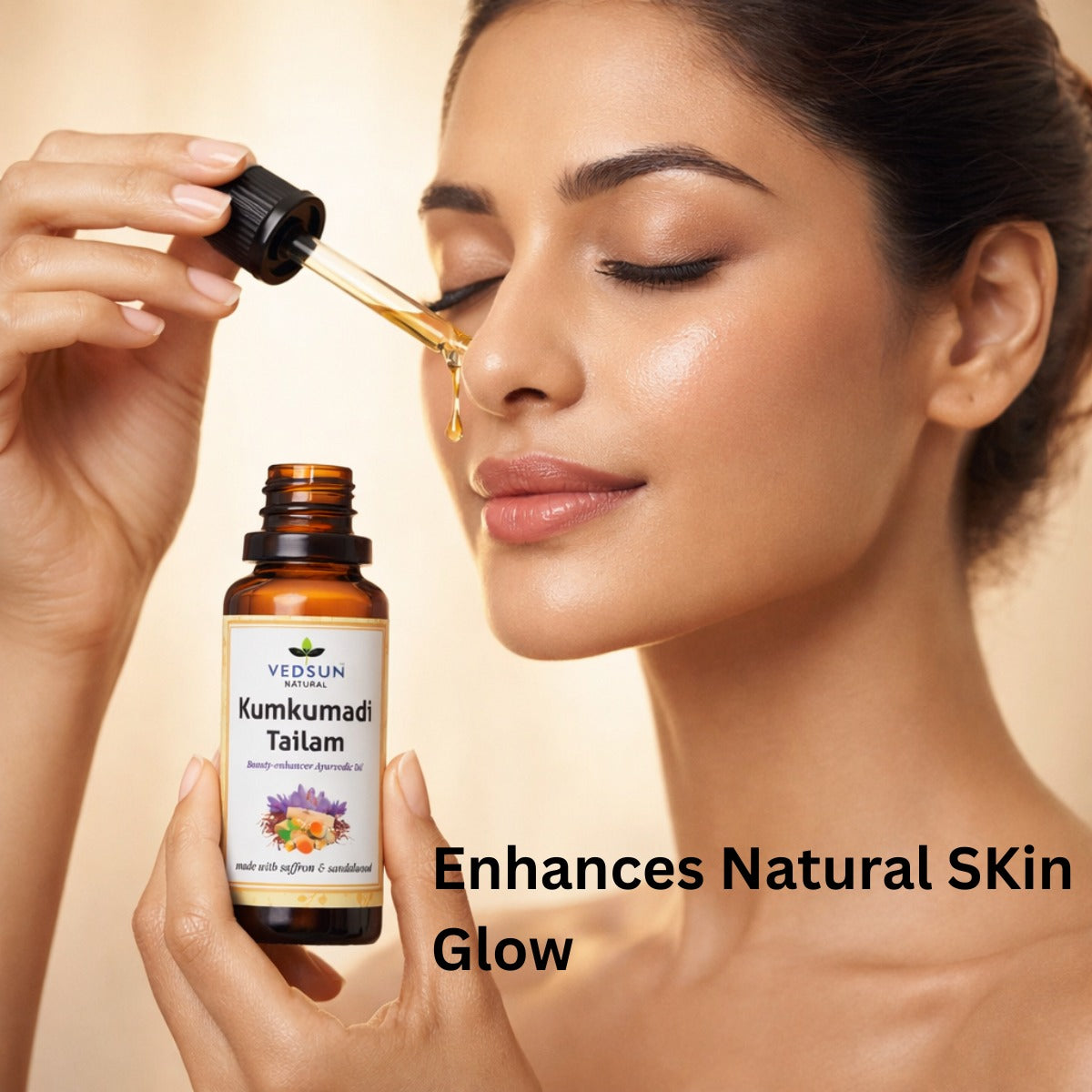 Kumkumadi Tailam by Vedsun – 100% Pure Ayurvedic Oil for Dark Spots, Pigmentation & Glow