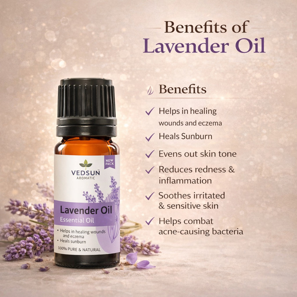 Lavender Essential Oil by Vedsun – 100% Pure Oil for Sleep, Stress Relief & Skin Care