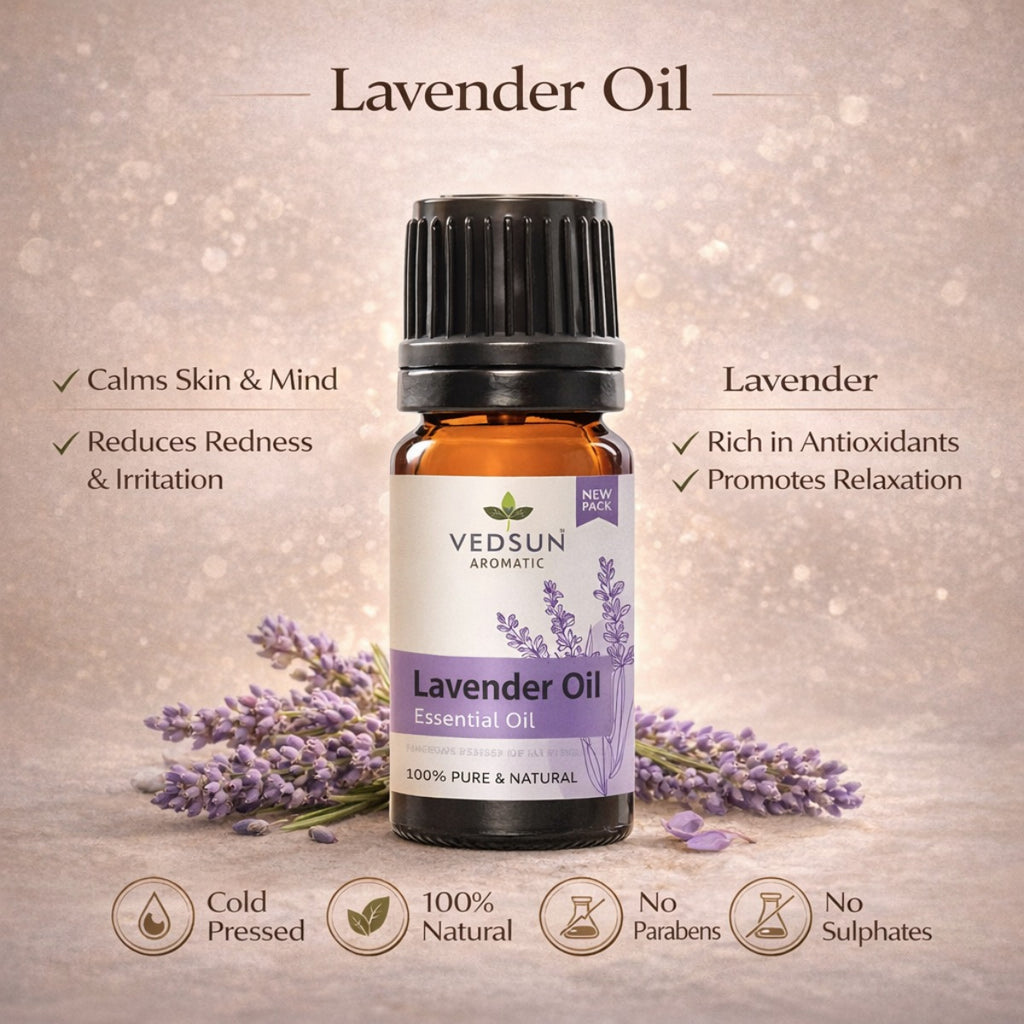 Lavender Essential Oil by Vedsun – 100% Pure Oil for Sleep, Stress Relief & Skin Care