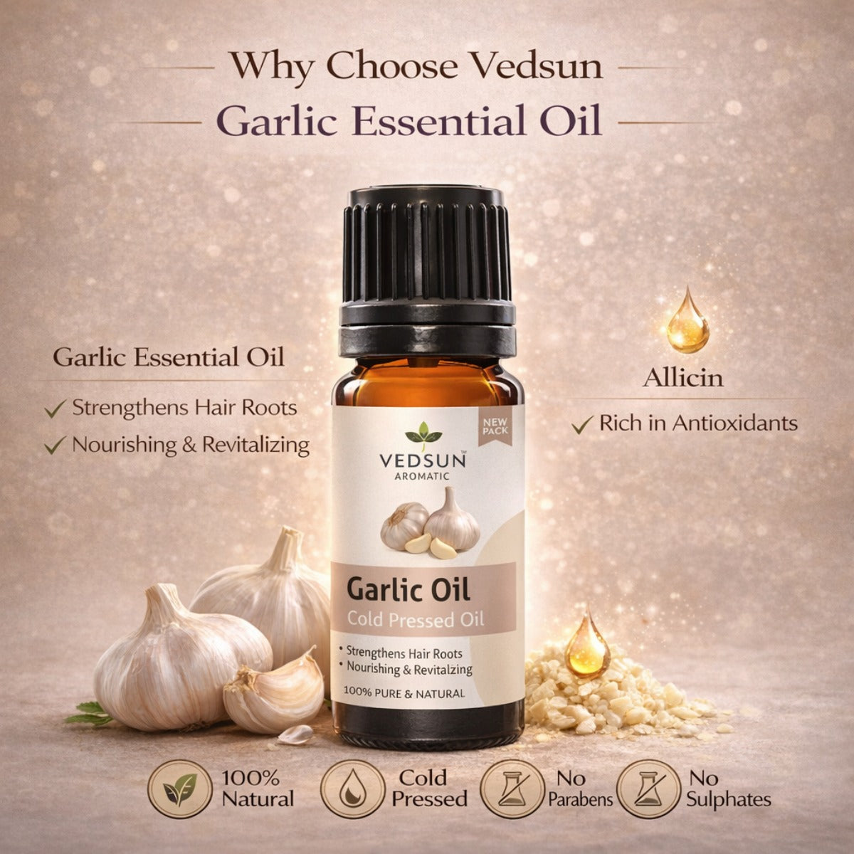 Vedsun Lavender Oil – 100% Pure Natural Essential Oil for Relaxation, Sleep, Stress Relief & Aromatherapy