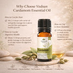 Cardamom Essential Oil by Vedsun – 100% Pure Elaichi Oil for Digestion, Stress & Breathing Support