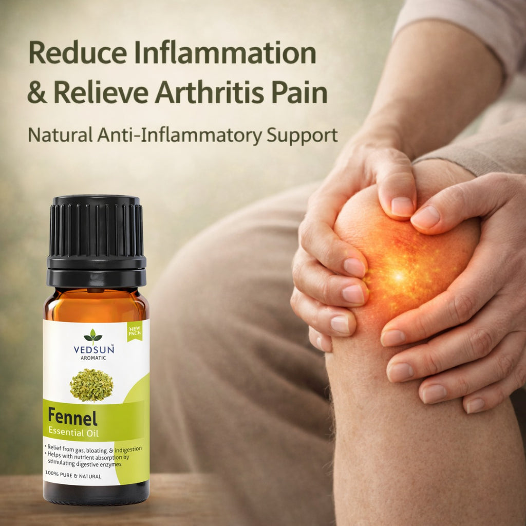 Fennel Essential Oil by Vedsun – 100% Pure Saunf Oil for Digestion, Detox & Stress Relief