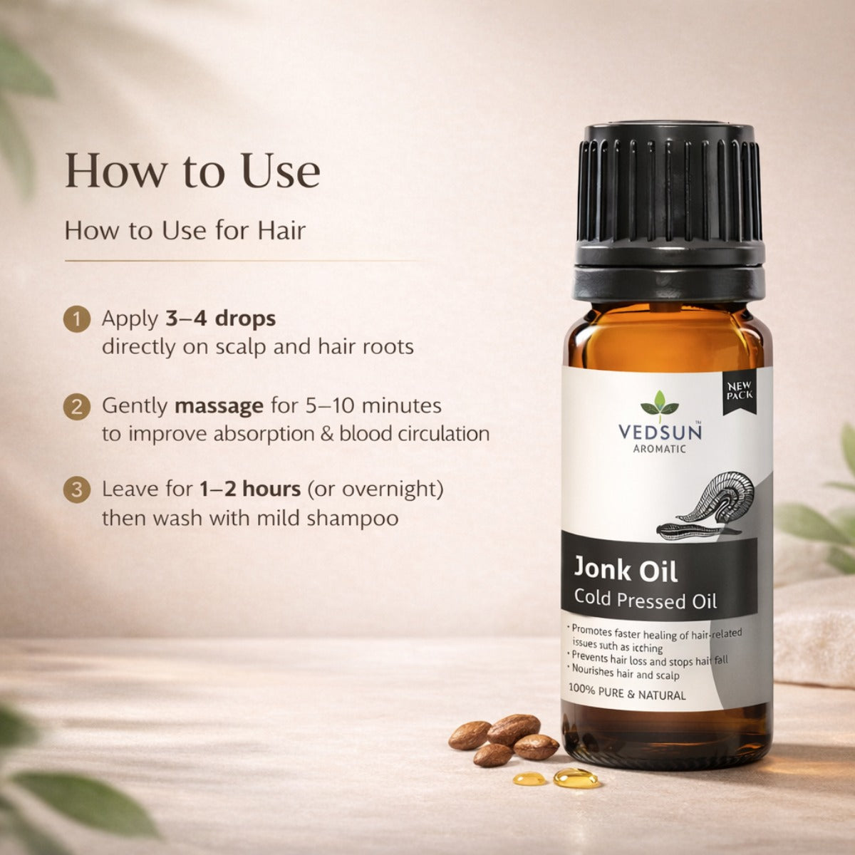 Jonk Oil by Vedsun – 100% Pure Ayurvedic Oil for Joint Support, Pain Relief Massage & Skin Care