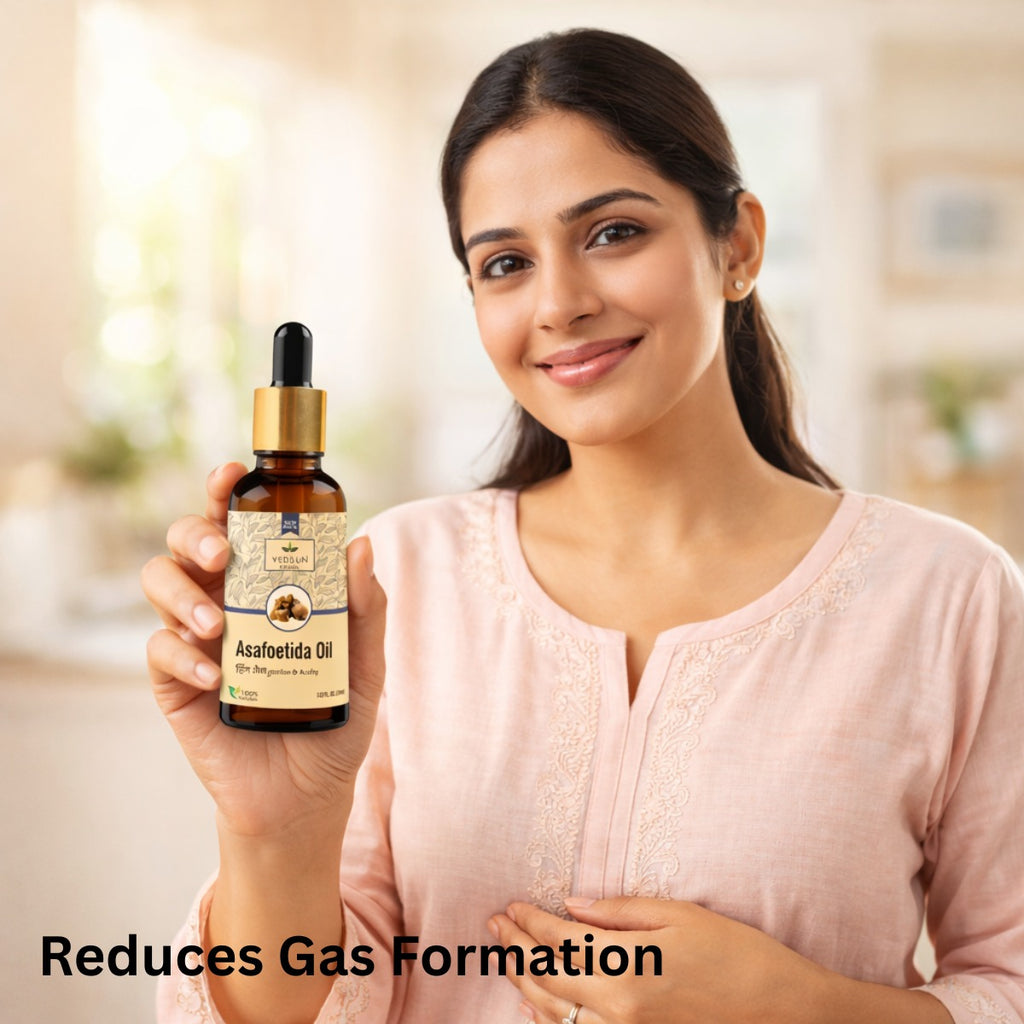 Asafoetida Oil by Vedsun – 100% Pure Hing Oil for Digestion, Gas Relief & Body Comfort