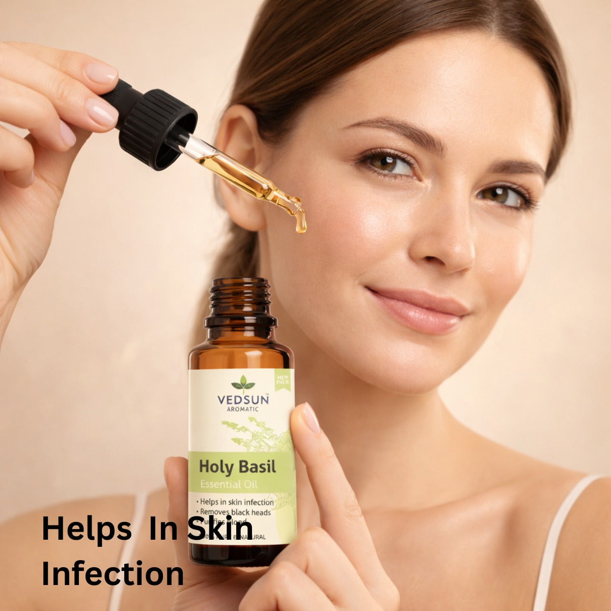 Holy Basil Oil by Vedsun – 100% Pure Tulsi Oil for Immunity, Stress & Breathing Support