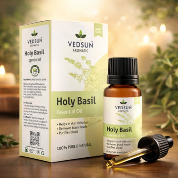 Holy Basil Oil by Vedsun – 100% Pure Tulsi Oil for Immunity, Stress & Breathing Support