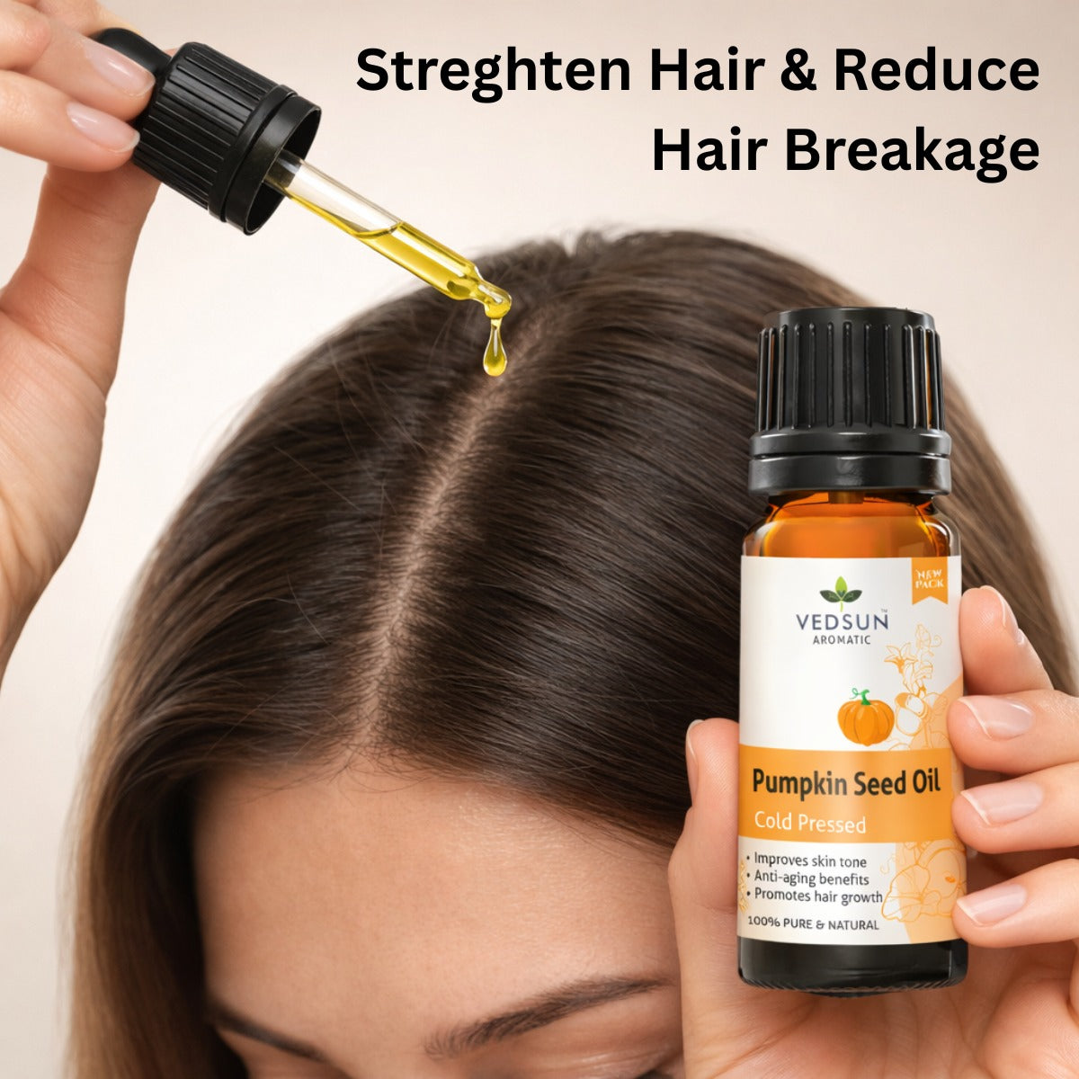 Pumpkin Seed Oil by Vedsun – 100% Pure Cold Pressed Oil for Hair Growth, Hair Fall & Skin Health