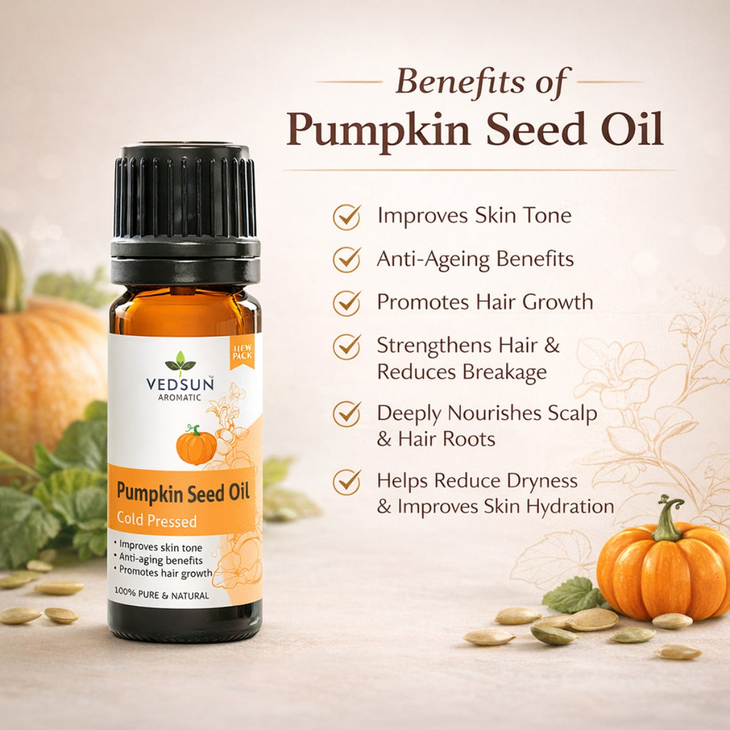 Pumpkin Seed Oil by Vedsun – 100% Pure Cold Pressed Oil for Hair Growth, Hair Fall & Skin Health