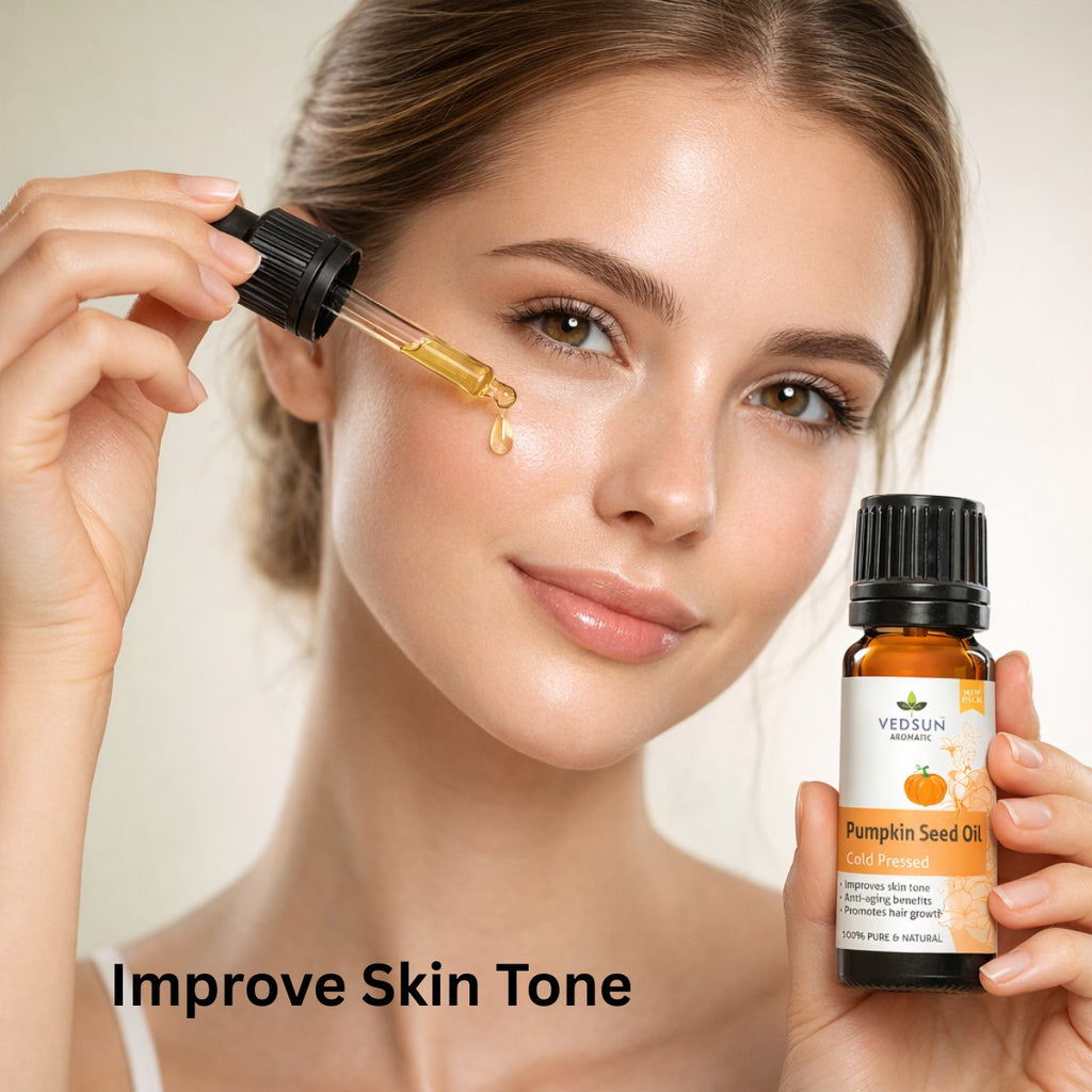Pumpkin Seed Oil by Vedsun – 100% Pure Cold Pressed Oil for Hair Growth, Hair Fall & Skin Health