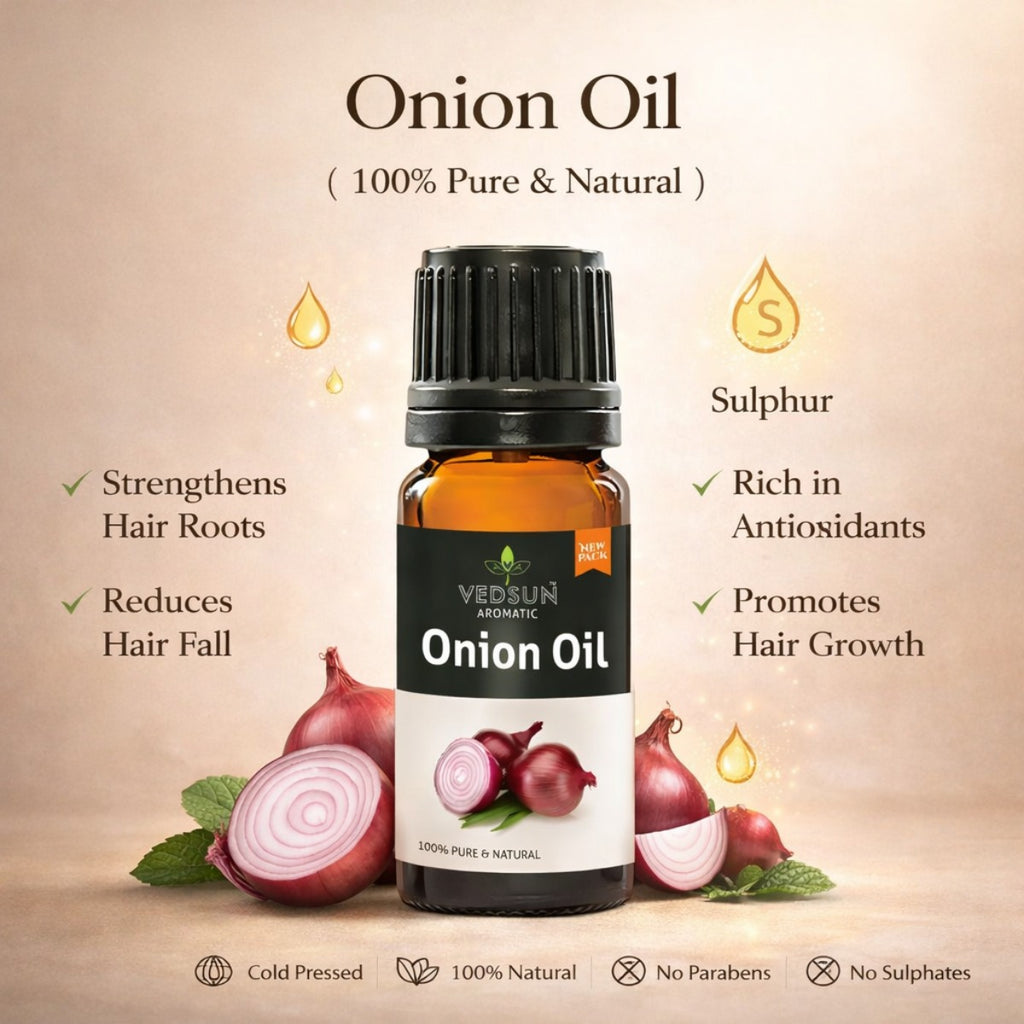 Onion Oil by Vedsun – 100% Pure Red Onion Oil for Hair Growth, Dandruff & Hair Fall Control