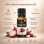 Onion Oil by Vedsun – 100% Pure Red Onion Oil for Hair Growth, Dandruff & Hair Fall Control