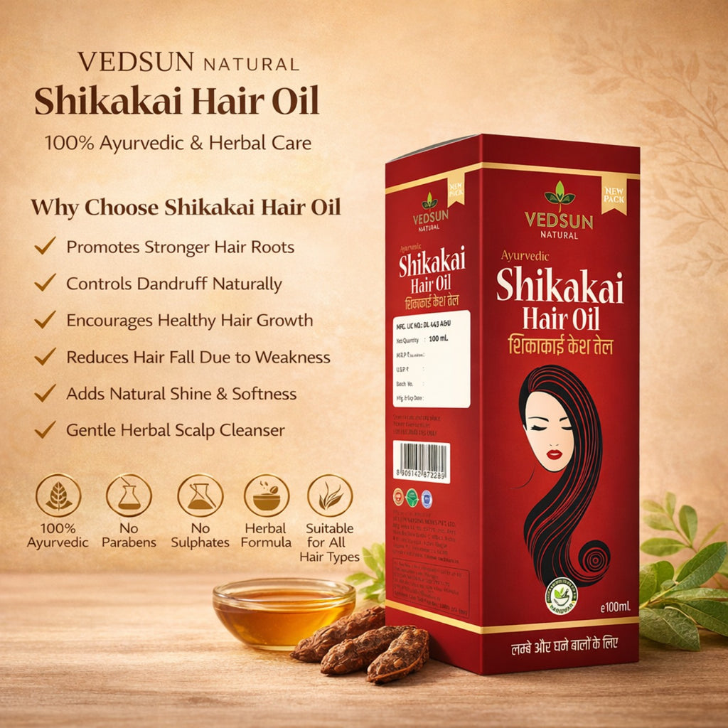 Shikakai Hair Oil by Vedsun – 100% Pure Natural Oil for Hair Growth & Scalp Nourishment