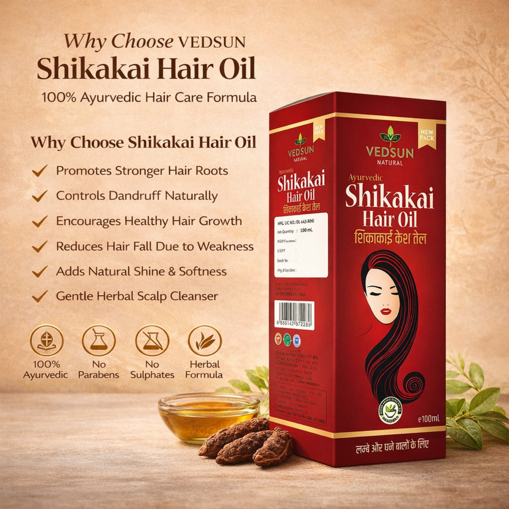 Shikakai Hair Oil by Vedsun – 100% Pure Natural Oil for Hair Growth & Scalp Nourishment