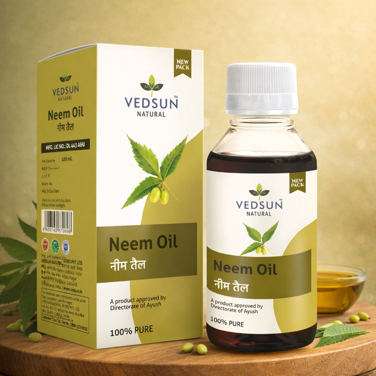 Neem Oil by Vedsun – 100% Pure Cold Pressed Oil for Acne, Dandruff & Skin Health