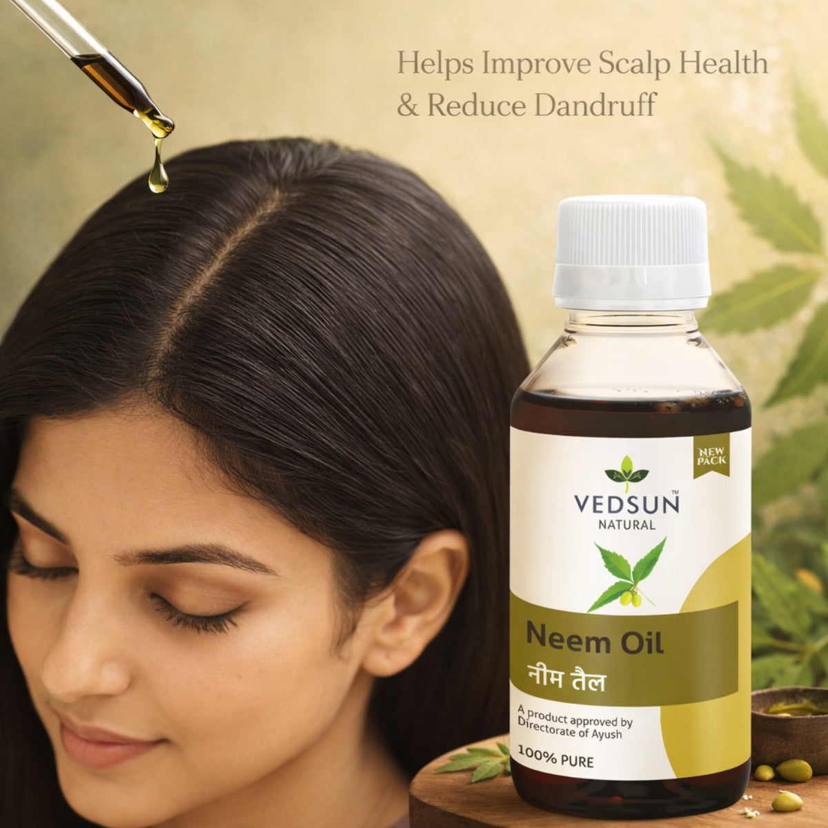 Neem Oil by Vedsun – 100% Pure Cold Pressed Oil for Acne, Dandruff & Skin Health