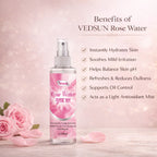 Rose Water by Vedsun – 100% Pure Gulab Jal for Skin Toner, Acne Care & Glow