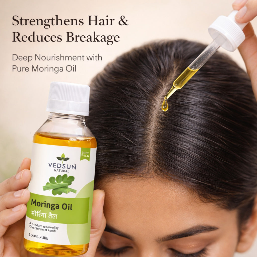 Moringa Oil by Vedsun – 100% Pure Cold Pressed Oil for Skin, Hair & Cellular Repair Support