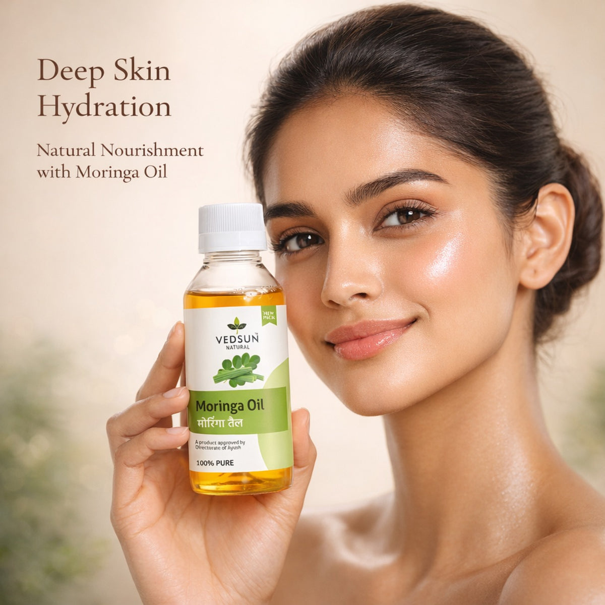 Moringa Oil by Vedsun – 100% Pure Cold Pressed Oil for Skin, Hair & Cellular Repair Support