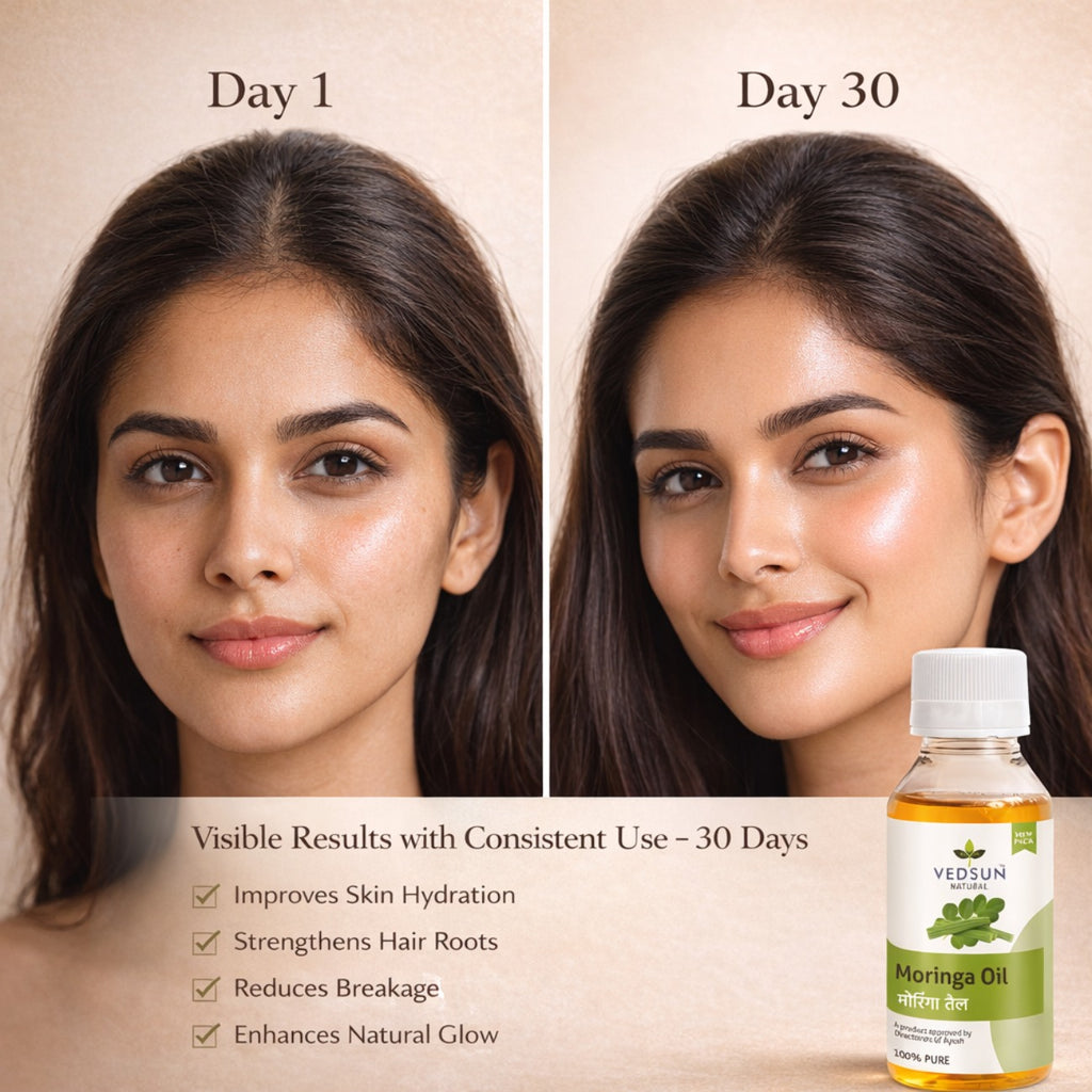 Moringa Oil by Vedsun – 100% Pure Cold Pressed Oil for Skin, Hair & Cellular Repair Support